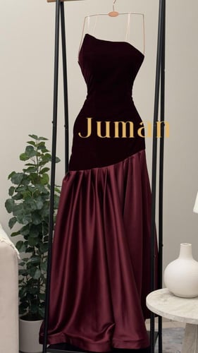 فستان مخمل توب بأكمام منفصله