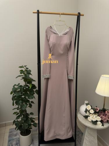 فستان ساده كم طويل بكرستال