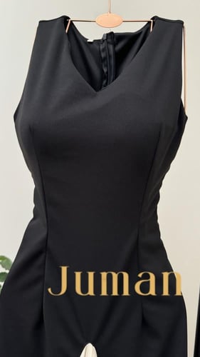 فستان اسود ناعم كت