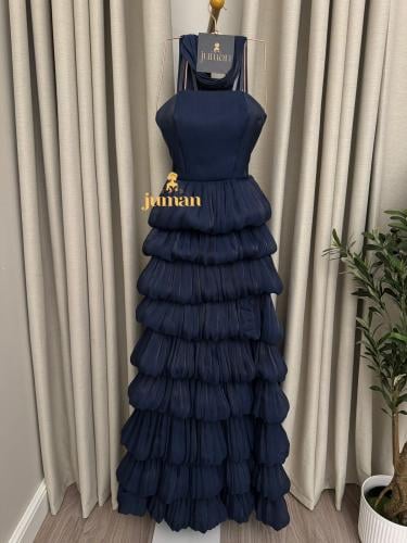 فستان كحلي توب طبقات