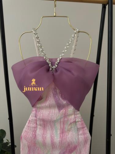 فستان سهره مموج بالوان