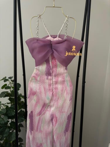 فستان سهره مموج بالوان