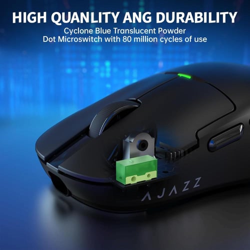 (Black) Ajazz AJ159 Dual Mode 2.4G/USB-C 56g Light...