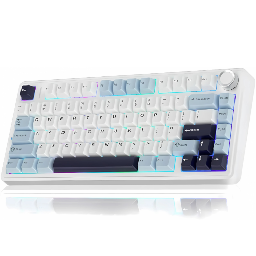 احرف عربي انجليزي Moktik × Aula F75 Glacier Blue Reaper Switch