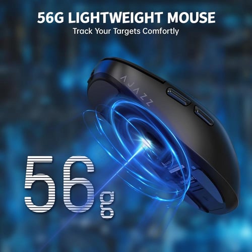 (Black) Ajazz AJ159 Dual Mode 2.4G/USB-C 56g Light...