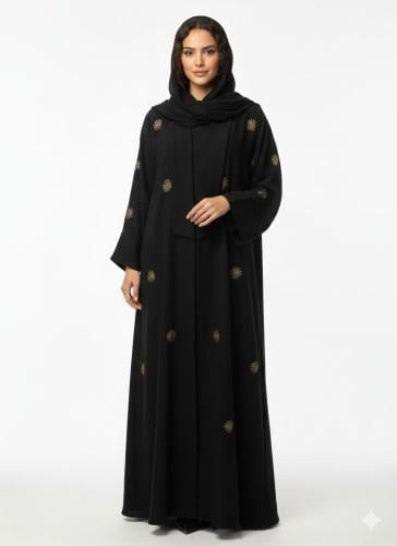 عباية كريب سرميك تطريز