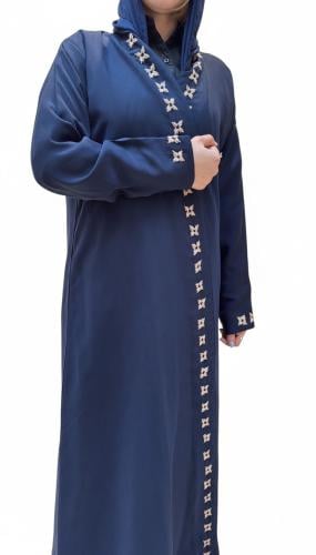 عباية كريب مغسول كحلي ملكي قصة نص كلوش