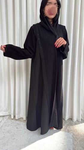 عباية سيراميك خفيف تطريز اسود