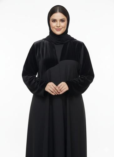 عباية مخمل مع كريب لمار