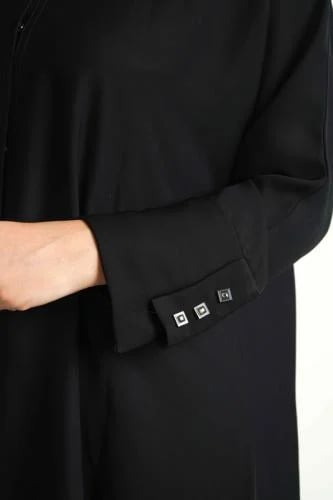 Sleeve abaya, internet fabric, half circle, button sleeve, Qabas