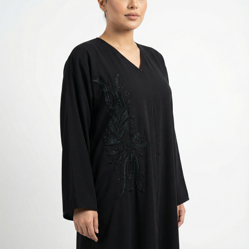 Cape abaya fabric internet front chest embroidery and beads