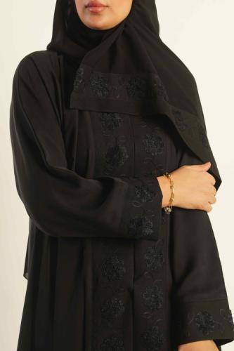 Cape abaya crepe fabric Tak Tak sleeves and from t...