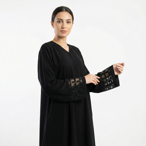 Cape abaya fabric internet sleeves work beads