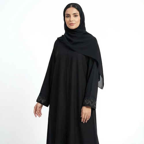 عباية كتف قماش انترنت كم قلفة خرز