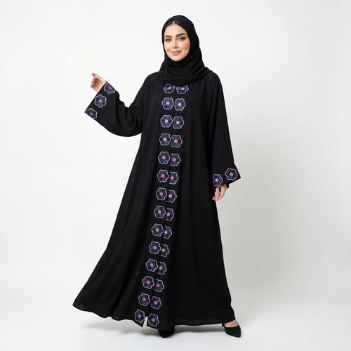 Abaya fabric internet embroidered colorful double flared