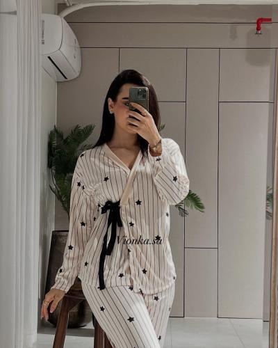 بجامة قطن لف سكري و اسود