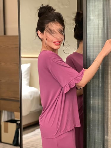 ليلك كم قصير قطن ناعم