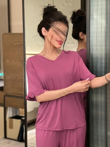 ليلك كم قصير قطن ناعم