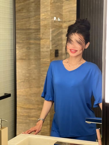 نيفي كم قصير قطن ناعم