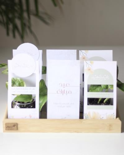 توزيعات بوتس حجم صغير مع قاعدة خشبية - ٦ حبات