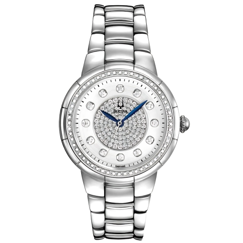 ساعة بولوفا روزديل مرصعة بالألماس كوارتز نسائية -...