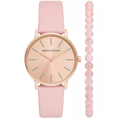 ساعة أرماني إكسشينج لولا كوارتز نسائية مع سوار إضا...