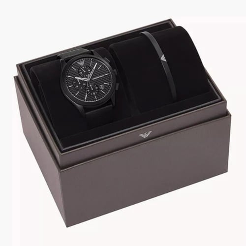 ساعة إمبوريو أرماني باولو كوارتز رجالية مع سوار اض...