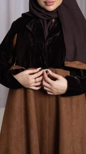 عباية شتوية فخمة مخمل وشامواه.لوس