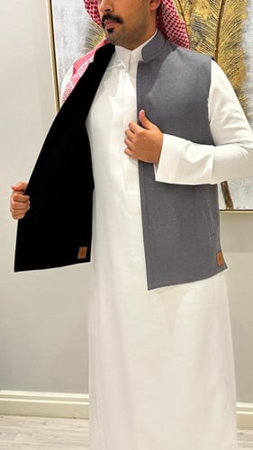 سديري جوخ رمادي مع اسود