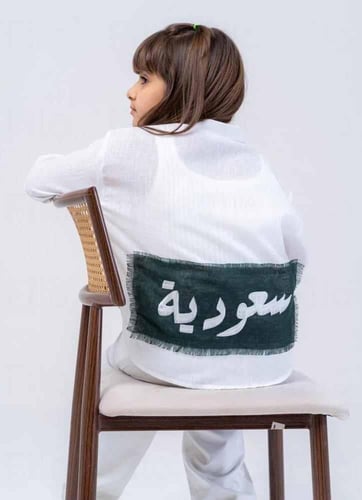 قميص اليوم الوطني قميص كتان كم طويل