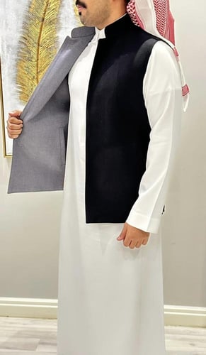 سديري جوخ رمادي مع اسود