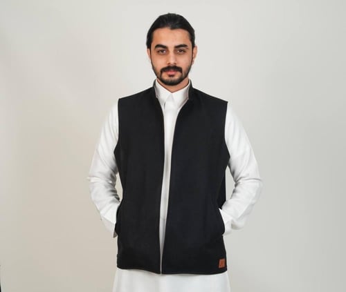 سديري جوخ دبل فيس اسود ورمادي