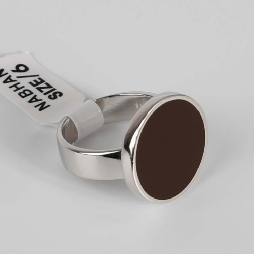 خاتم فضة ملكي بني دائري- عيار 925