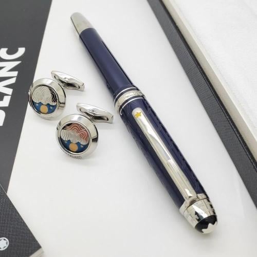 طقم مونت بلانك قلم مع كبك