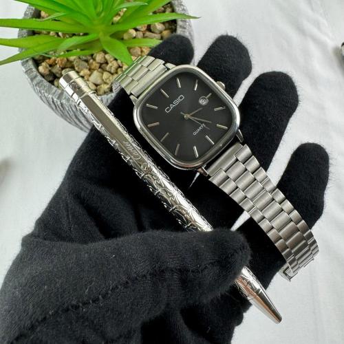 طقم ساعة كاسيو وقلم كارتير