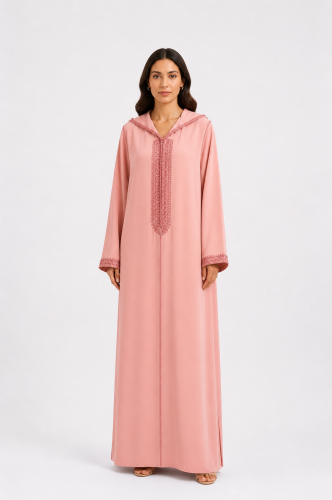 جلابية مغربية وردي