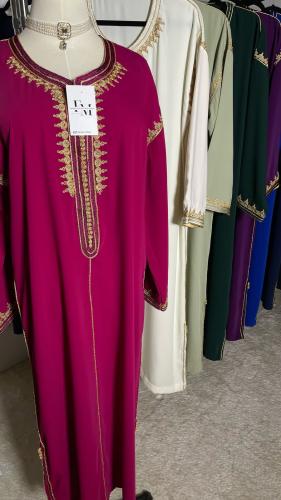 قفطان شهد ألوان متعددة بدون قبعة مبطن بأكمام ساتان...