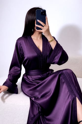 قفطان أميرة مع حزام متوفر بعدة الوان