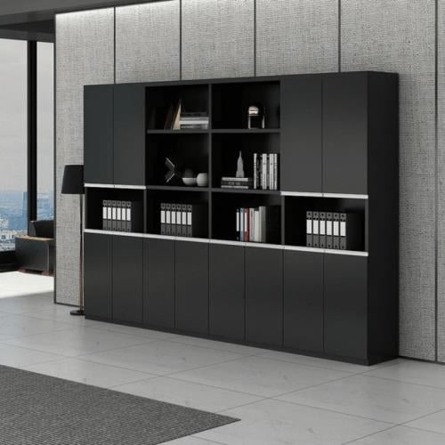 Modern library 320cm - black