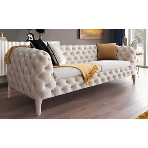 Leather sofa set - beige