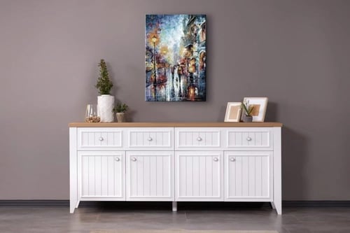 غرفة طعام مودرن –ابيضxخشبي