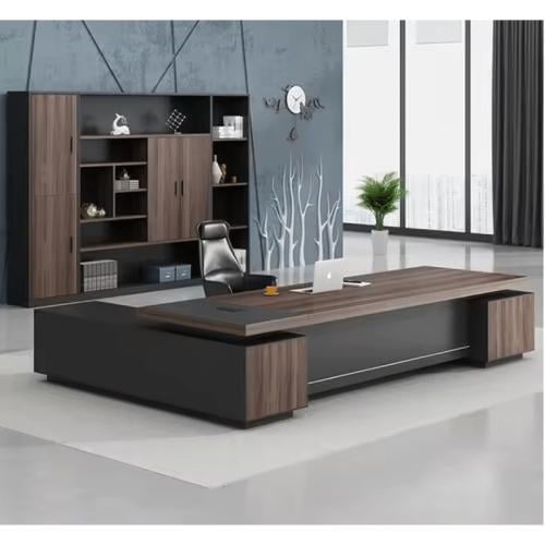 Modern office 200cm - brown × black