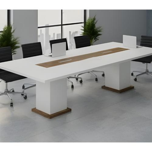 Meeting table 240cm–white×wooden