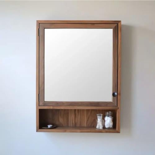 Mirror with storage unit 45cm - brown