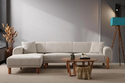 كنبة زاوية - بيج