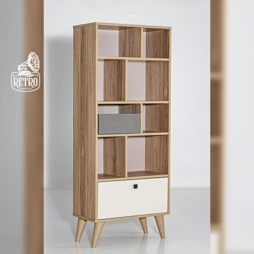 مكتبة 70*170 سم - أبيض×خشبي