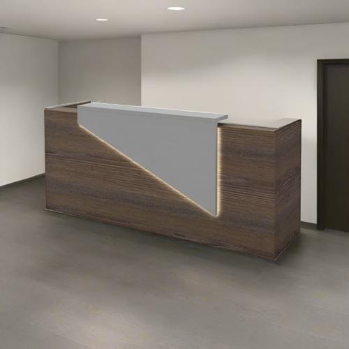 Reception desk 150cm–wooden×gray