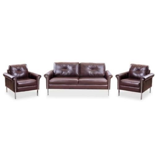 Leather sofa set - red