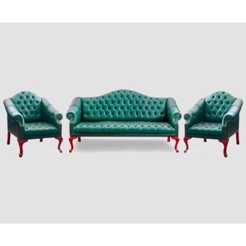 Leather sofa set - green