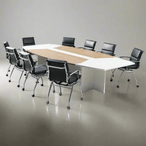 Meeting table 240cm–white×wooden